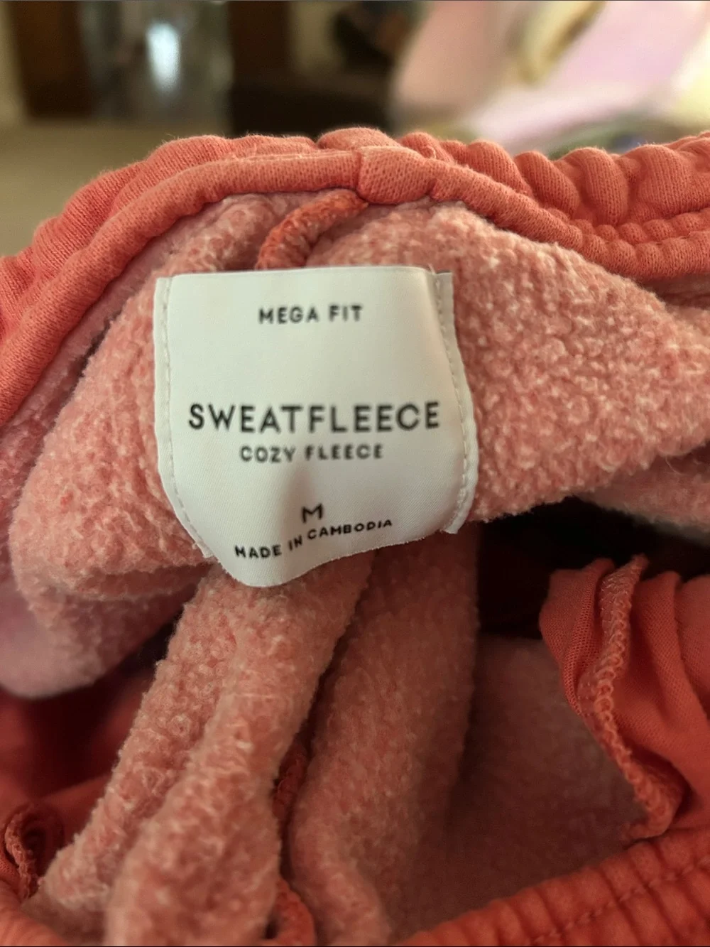 Aritzia Mega fit Cozy Fleece Sweatpants in Coral